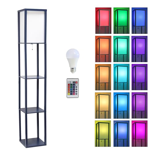 Simple Designs LF1014-NAV-CCLB 62.5" Three Shelf Etagere Organizer Storage Floor