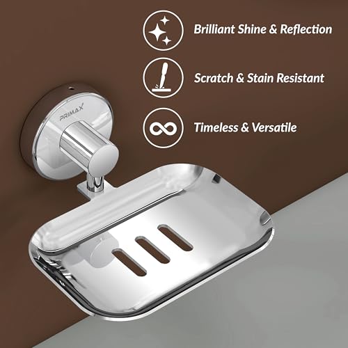 Image of Plantex (Primax) 304 Grade Stainless Steel Soap Holder /Bathroom Soap Holder /Kitchen Soap Stand for Sink - Bathroom Accessories (Chrome)