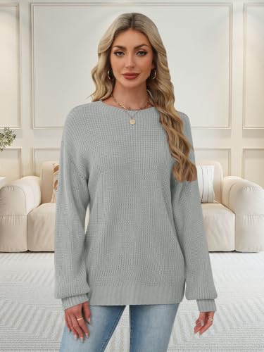 Lylinan Womens Sweaters Fall Long Sleeve Cowboy Chic Grey Medium - image 5