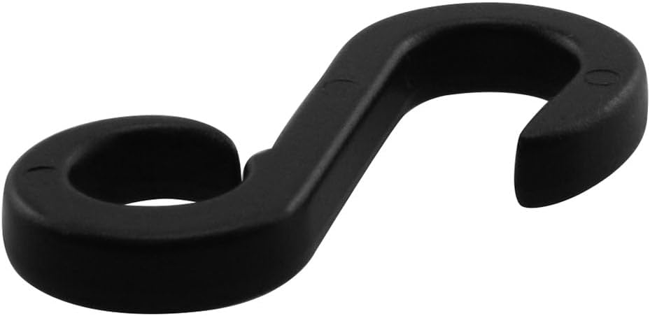 12pcs S-shaped Plastic Question Mark Hooks Double Head Hook Buckles Tent Hooks Black For Truck Nets, Bungee Nets, Cargo Nets, Outdoor Equipment