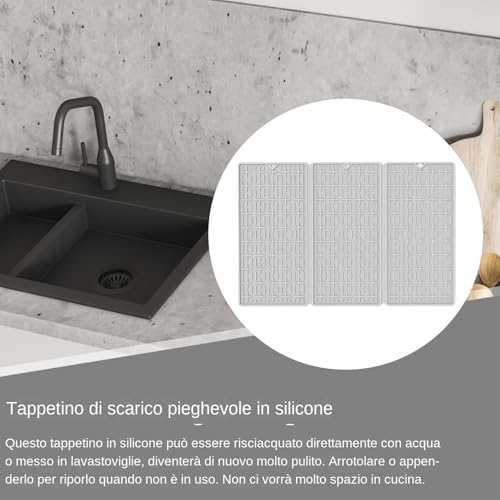 Alfombrilla de secado termorresistente y plegable para proteger encimeras 3