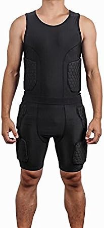 Miniatura 2 de TUOY Padded Suits Rib Protector Compression Protective Shirt and Shorts Adult Sizes