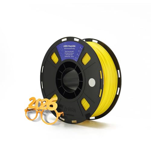 QIDI Official ABS Rapido 3D Printer Filament 1.75mm Yellow, 1KG (2.2lbs) Spool – Hyper-Speed Printing Compatible, Highly Resistant, Fits Most FDM 3D Printers