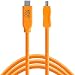 Produktbild Tether Tools TetherPro 4,6 Meter USB-Datenkabel für USB-C an USB 2.0 Mini-B8 (gerader Stecker/orange) - z.B. zum Anschließen Einer Kamera an EIN Notebook