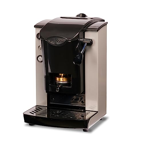 FABER COFFEE MACHINES | Modello Slot Plast | Macchina caffe a cialde ese 44mm | Colore Grigio plastiche Nero | Pressacialda in ottone