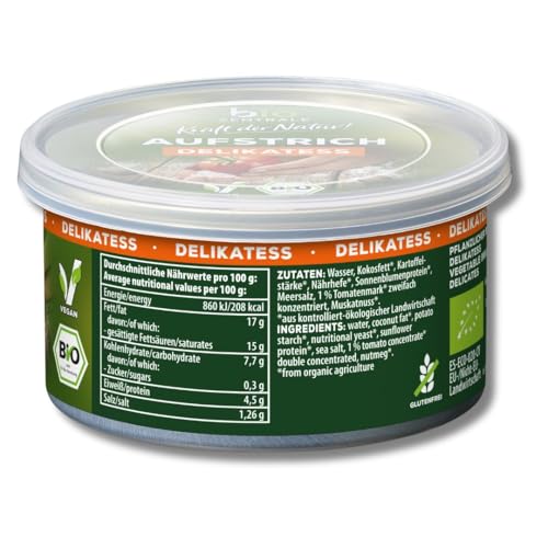 biozentrale Aufstrich Delikatess | 125 g | vegan, gluten- und laktosefrei | herzhaft würziger Brotaufstrich mit Nährhefe | lecker auf Brot, Reis- & Maiswaffeln sowie Knusperbrot