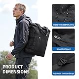 GOLF QUALITY Rolltop Rucksack Damen Herren, Rucksack Tasche 2 in 1 Damen Foldable Handtasche Leichtgewicht Casual Schultertasche Nylon Reiserucksack Arbeit Wander,22L Schwarz