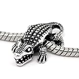'Alligator' 'Crocodile' Tibetan Silver charm by Mossy Cabin for large hole style charm snake chain bracelet, or add to a key chain, pendant necklace or neck chain