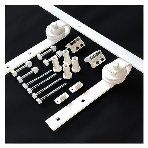 Porte de grange coulissante bois blanc pour séparer un salon avec style - 3