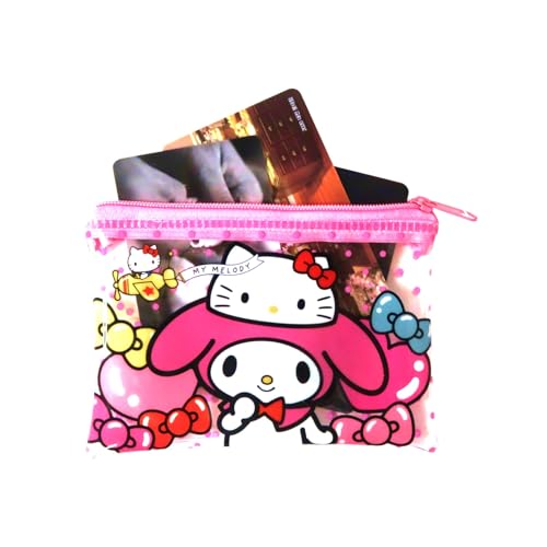 50th anniversary Flat pouch, Cute Vinyl Zipper Pouch, Card Wallet & Case, Kawaii Pouch Bag, 12x7.5x1cm (Pink My-Meloday)3
