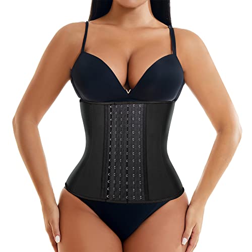 EESIM Latex Waist Trainer with Extender for Women Underbust Sport Girdle Corsets Cincher Hourglass Body Shaper