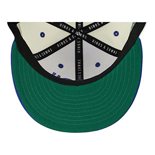 Rings & Crwns Brasil Country Pride Logo Adjustable Snapback Flat Bill Cap Platinum/Royal Blue #TOP4