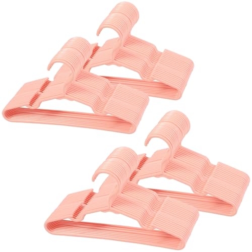 Image of 80 pcs Pink Baby Nursery Closet Hangers,Non-Slip Laundry Infant Pant Hanger for Newborn Clothes,Ultra-Thin Child Coat Hanger for Girl Boy Toddler Kid