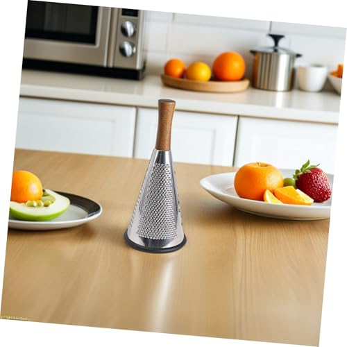 Rallador multifuncional de acero inoxidable con mango de madera miniatura 4