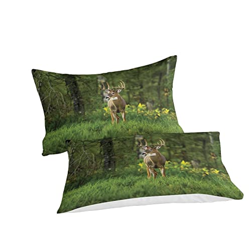 Cerf impression 3D parure de lit microfibre douce avec housse de couette ado - 3