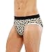 EtherSpher Fashion Leopard Off White Brown Man's Sport Panties One-piecing Hip Design Panties Comfort Color, Fashion Leopard Off White Brown, Medium