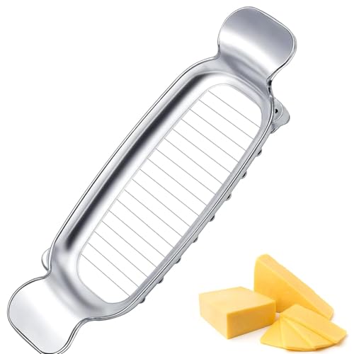 Quixotical Stainless Steel Butter Slicer, Portable Butter Portion Cutter & Cheese Slicer with Ergonomic Handle, Dishwasher Safe Tool for Butter, Cheese & Soft Foods