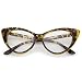 zeroUV - Super Cat Eye Glasses Vintage Inspired Mod Fashion Clear Lens Eyewear (Yellow Tort)