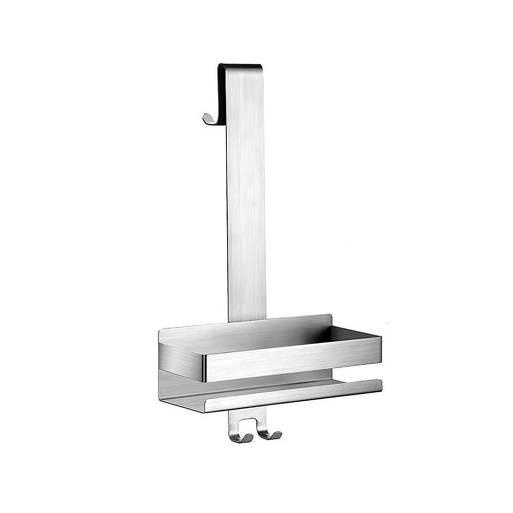 KOMFGT Shelves Shower Caddy Hanging Movable Stainless Steel Shower Orga Hanging Over The Bathroom Door No-Drilling Shower Basket