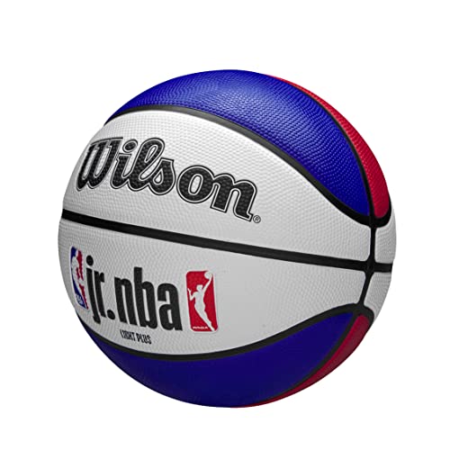 Wilson Basketball, Jr. NBA DRV Plus, Outdoor and indoor, Blue/Red/White, Size 5 - Image 3