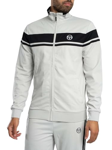 Image of Sergio Tacchini Men's Damarindo Track Jacket, Glacier Grey/Black, XL