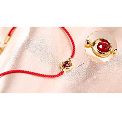 Tobillera de cuerda roja simple para mujer ajustable 3