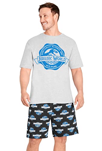 Jurassic World Pijama Hombre Corto, Conjunto de 2 Piezas Pijamas Hombre de Algodon Transpirable,...