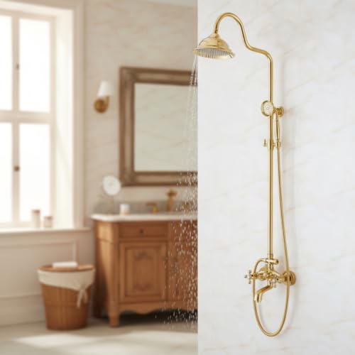 Conjunto de ducha vintage para transformar tu bañera en un oasis de relajación clásico 5