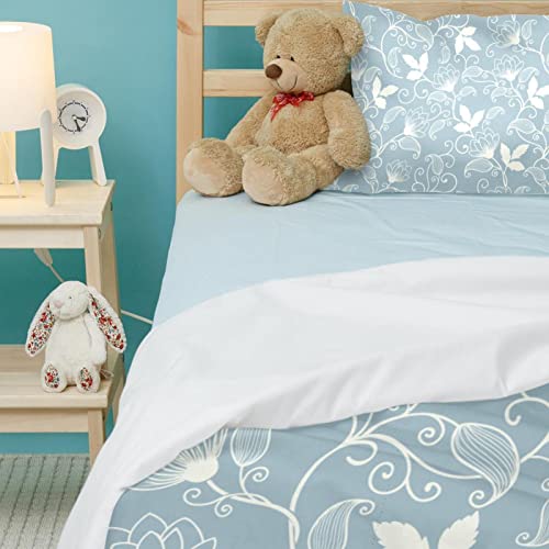 Parure de lit simple bleu clair pour une chambre d'ado ou d'invités cocooning