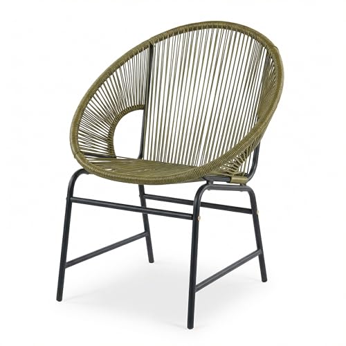 Christopher Knight Home Outdoor Wicker Club Chairs Set of 2, Iron Frame Papasan Chairs for Patio Furniture Set, Poolside Garden Comfy Sofa Set, Green by Christopher Knight Home - Image 6