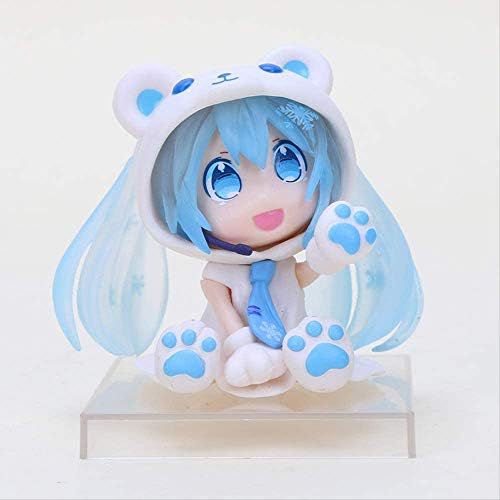 2pcs 6cm Kawaii Anime Figure Pink Q Version Hatsune Miku Figure Sakura Bear Hatsune Miku Figure Model Collectible Toy