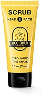 BEE BALD SCRUB Exfoliating Pre-Shave deep cleans and removes pore clogging dirt, oil and dry, flaky skin, preparing it for a ‘super close shave’ and leaving it ‘smoother than a baby's behind’, 3 Fl. Oz.