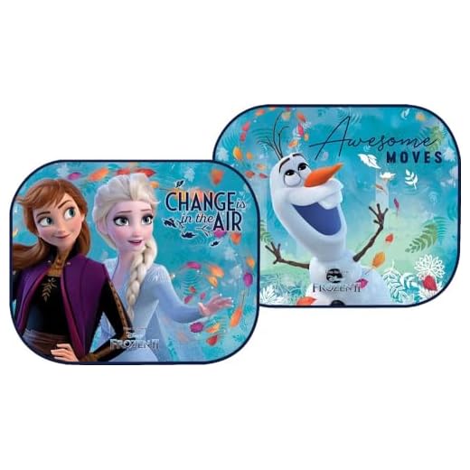 Disney Frozen Par de parasoles Laterales para Coche Frozen II Elsa Anna y Olaf para niñas