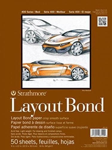 Strathmore (411-9 400 Series Layout Bond Pad,White , 9"x12", 50 Sheets
