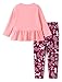 Disney Frozen Anna Toddler Girls Fall Clothes Long Sleeve Ruffle Shirt and Print Leggings Girls Outfit 2 Piece Outfits Casual Fashion Pullover Sweatshirt Dailywear 5-6T Red