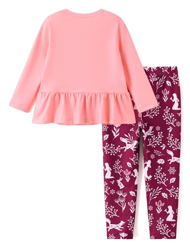 Image of Disney Toddler Girls Clothes Long Sleeve Shirt Leggings 2pcs Outfits Set