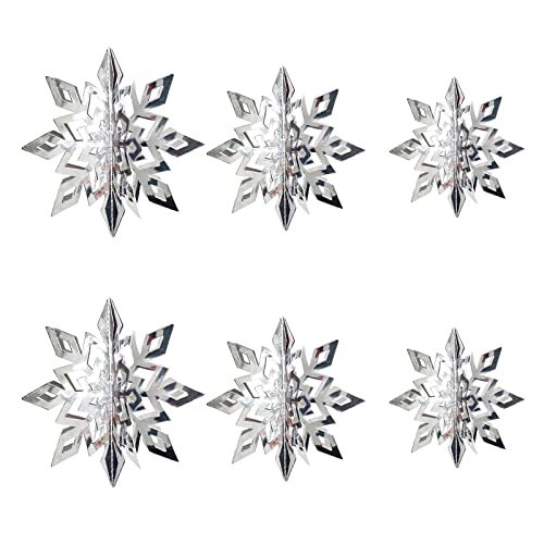 Fanxizibusi Schneeflocke hängendes Dekorations, Schneeflocken Girlande, Silberne Ornamente, Für Feiertagsparty, Neujahrsparty, Weihnachtsfeier, Winterwunderland Party, Winterthemenparty (Silber) Cover