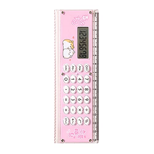 C-LARSS Regla Gran pantalla de pantalla Interesante Regla de calculadora inteligente de tamaño de mano para la escuela Rosado Cover