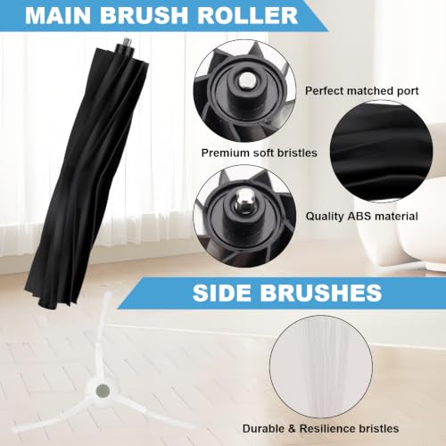 Image of Replacement Parts for ECOVACS DEEBOT T20 Omni / T20e Omni / T20 Max / T20 Pro robot vacuum cleaner - Spare Accessories Kit Include 1 Main Brush 4 Side Brush 4 Filter 4 Mop Pad 4 Dust bag