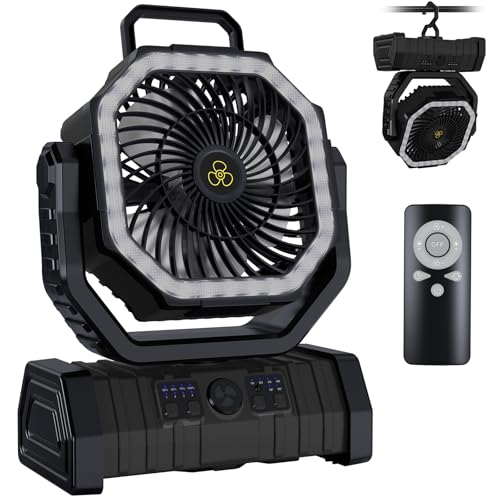Spopal 20000mAh Ventilador Portátil Recargable, con Luz LED para Exteriores