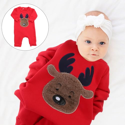 Mono de algodón estampado de alce holgado que evita rozaduras en niños 3