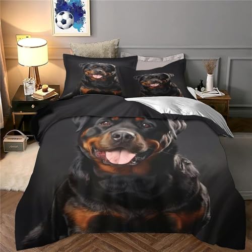Parure de lit Rottweiler 140x200 microfibre 3D housse de couette - 6