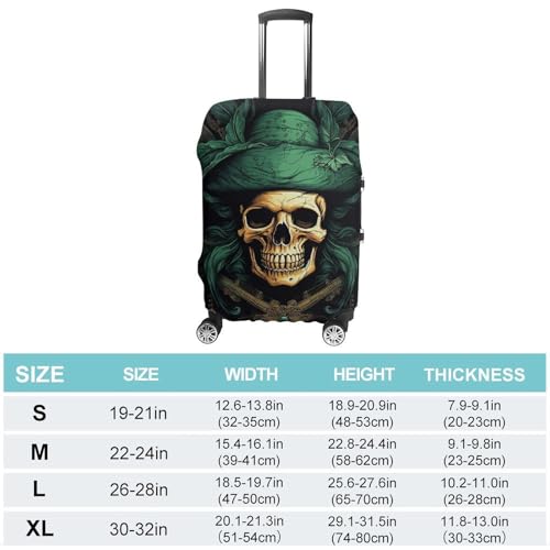 Pirate Skull Elastic Luggage Cover Suitcase Protector for 19-32 Inch Suitcases | Universal Stretchable Travel Bag Cover | Anti-Scratch, Washable with Zipper Closure S2