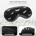 Sleep Mask Silk Eye Mask for Men Sleeping Mask, Adjustable Elastic Strap for Night Shading Sleep Mask, Soft and Comfortable for Both Men and Women(Black) - Image 4