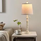 Modern Farmhouse Table Lamp Bedside Reading Lamps Living Room End Tables Set Lamps for Night Stands Bedroom Night Lamp,High 26.25 Inch, (White (Single Pack), High 27 inches)