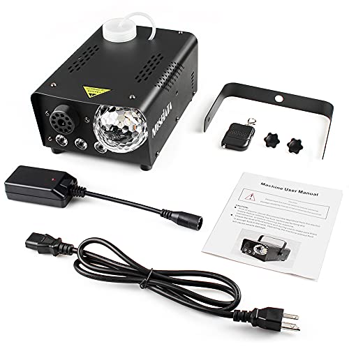 Mosfiata Fog Machine With Disco Ball Lights 600W Smoke Machine With Rgb Led Lights, 2300 Cfm Spray, Remote Control, Perfect For Halloween, Christmas, Wedding, Party, Club, Dj Stage Effect #TOP7
