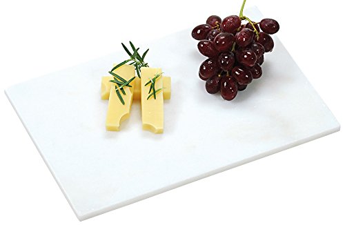 Preisvergleich Produktbild Servierplatte aus Marmor, Oberfläche Poliert, Abgerundete Ecken und Kanten Rutschfeste Füße, 30 x 20 cm Stärke: 1 cm