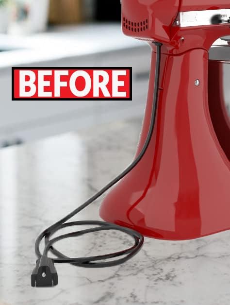 Miniatura 3 de AMERICAN F&D Paquete de 3 Organizador de cables de alimentación para electrodomésticos  Soporte adhesivo para enrollador con clip para licuadora de