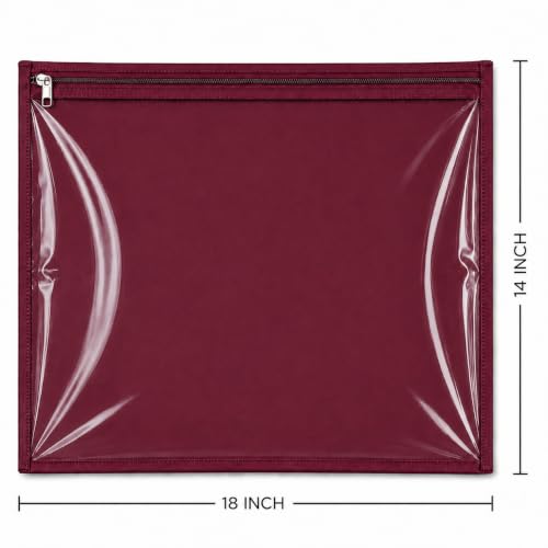 Image of Non-Woven Saree Cover Bag Set of 12 with Transparent Window & Smooth Zipper | Maroon Wardrobe Organizer for Sarees, Dresses, Lehengas & Ethnic Wear | Reusable Storage Bags