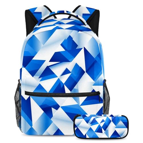 Cartable enfant bleu ligne 110 grand sac à dos scolaire avec trousse